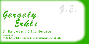 gergely erkli business card